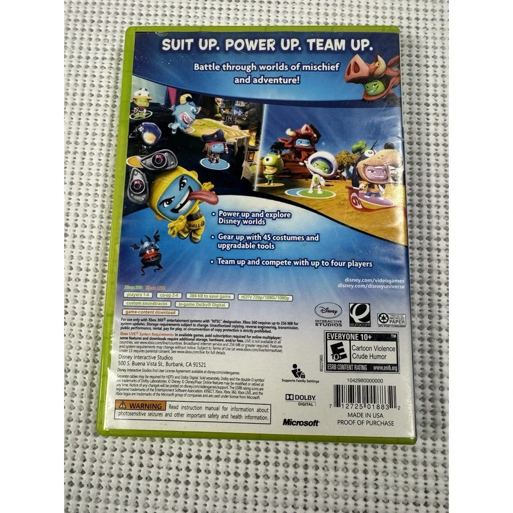 Disney Universe Microsoft Xbox 360 Action Adventure Game Disc Case Untested